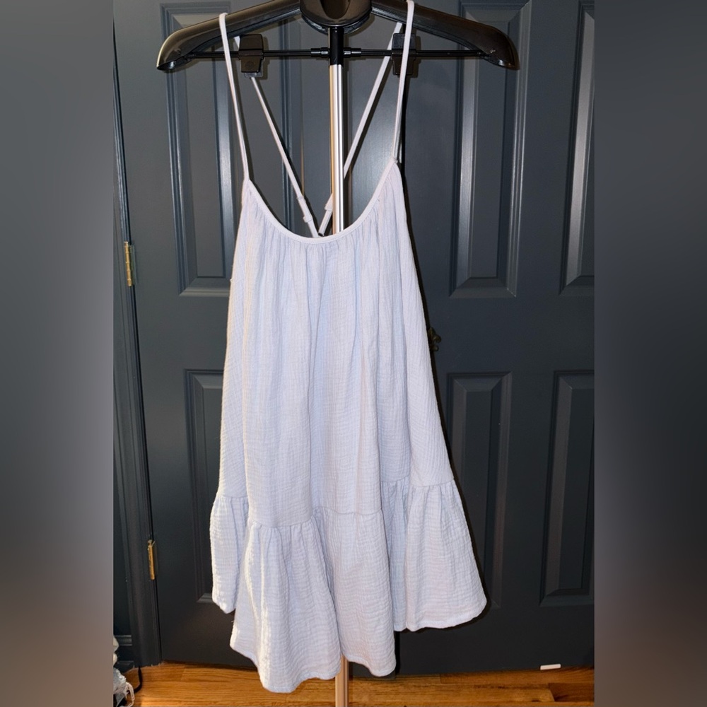 Chic Light Blue Strappy Mini Dress